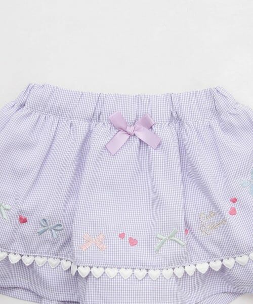 Pupil House / ピューピルハウス ショート・ハーフ・半端丈パンツ | ギンガムチェックガーリーモチーフキュロット | 詳細2