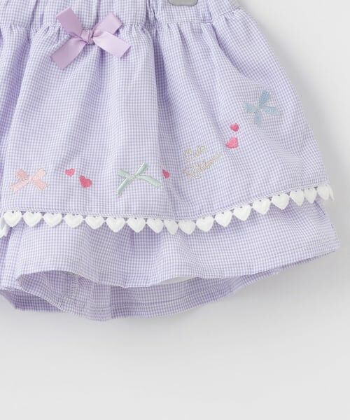 Pupil House / ピューピルハウス ショート・ハーフ・半端丈パンツ | ギンガムチェックガーリーモチーフキュロット | 詳細3