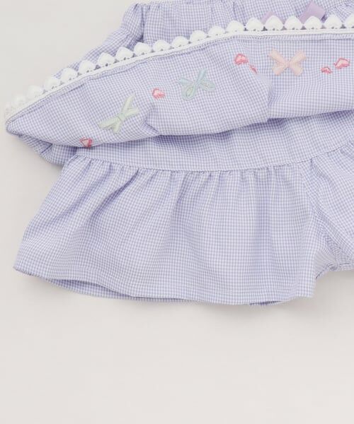 Pupil House / ピューピルハウス ショート・ハーフ・半端丈パンツ | ギンガムチェックガーリーモチーフキュロット | 詳細4