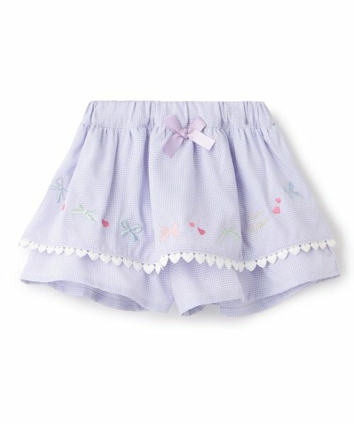 Pupil House / ピューピルハウス ショート・ハーフ・半端丈パンツ | ギンガムチェックガーリーモチーフキュロット | 詳細7