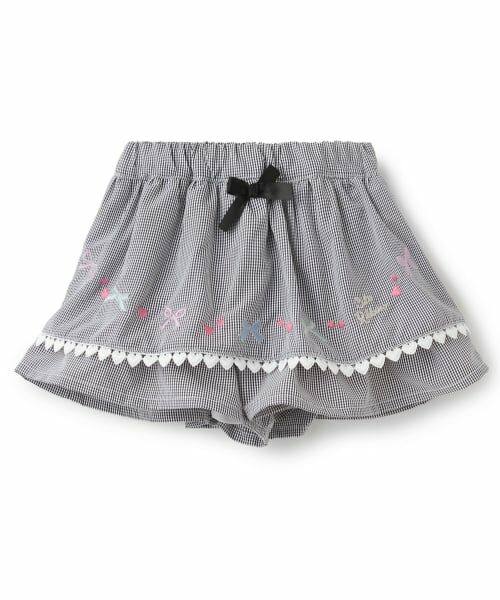 Pupil House / ピューピルハウス ショート・ハーフ・半端丈パンツ | ギンガムチェックガーリーモチーフキュロット | 詳細8