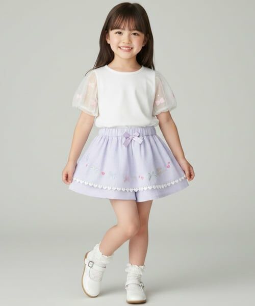 Pupil House / ピューピルハウス ショート・ハーフ・半端丈パンツ | ギンガムチェックガーリーモチーフキュロット | 詳細9