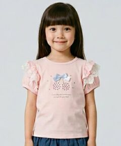 Pupil House / ピューピルハウス Tシャツ | チェリーモチーフラインストーン半袖Tシャツ
