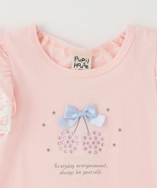 Pupil House / ピューピルハウス Tシャツ | チェリーモチーフラインストーン半袖Tシャツ | 詳細2