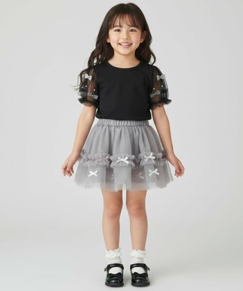 Pupil House / ピューピルハウス Tシャツ | 袖チュール半袖Tシャツ | 詳細10