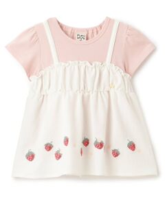 Pupil House / ピューピルハウス Tシャツ | いちご刺しゅうビスチェドッキングTシャツ