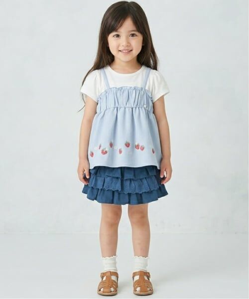 Pupil House / ピューピルハウス Tシャツ | いちご刺しゅうビスチェドッキングTシャツ | 詳細10