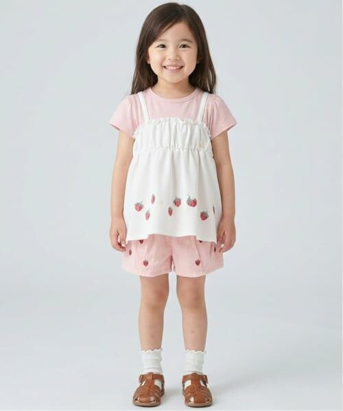 Pupil House / ピューピルハウス Tシャツ | いちご刺しゅうビスチェドッキングTシャツ | 詳細11