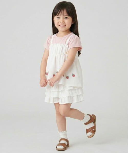 Pupil House / ピューピルハウス Tシャツ | いちご刺しゅうビスチェドッキングTシャツ | 詳細12