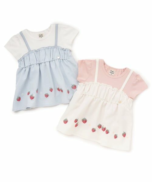 Pupil House / ピューピルハウス Tシャツ | いちご刺しゅうビスチェドッキングTシャツ | 詳細6