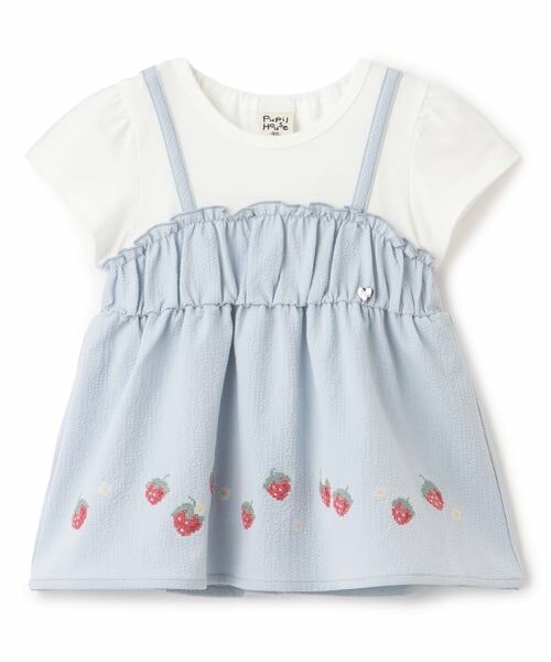 Pupil House / ピューピルハウス Tシャツ | いちご刺しゅうビスチェドッキングTシャツ | 詳細7