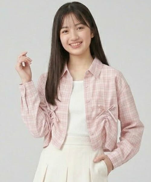 Pupil House / ピューピルハウス シャツ・ブラウス | 【milky coast】シアーシャツ×タンクトップセット（ピンク）