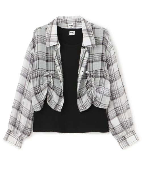 Pupil House / ピューピルハウス シャツ・ブラウス | 【milky coast】シアーシャツ×タンクトップセット | 詳細10