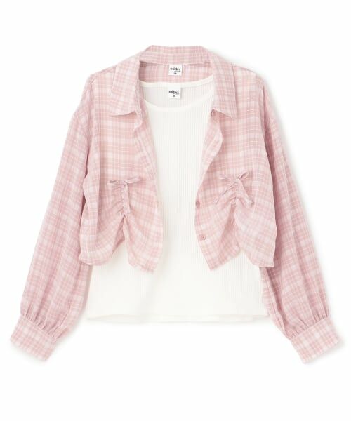 Pupil House / ピューピルハウス シャツ・ブラウス | 【milky coast】シアーシャツ×タンクトップセット | 詳細11