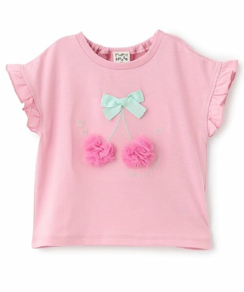 Pupil House / ピューピルハウス Tシャツ | さくらんぼ・いちごモチーフTシャツ（ピンク）