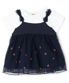 Pupil House / ピューピルハウス その他トップス | さくらんぼ刺しゅうドッキングチュニック