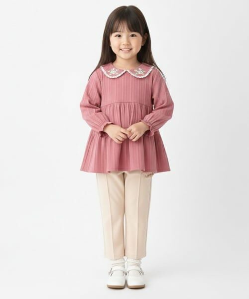 Pupil House / ピューピルハウス シャツ・ブラウス | サクラ刺しゅう衿フリルカットブラウス | 詳細10