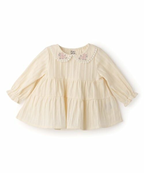 Pupil House / ピューピルハウス シャツ・ブラウス | サクラ刺しゅう衿フリルカットブラウス | 詳細7