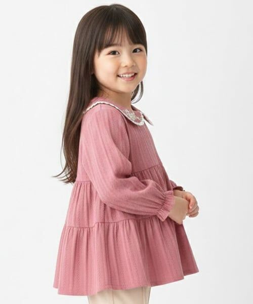 Pupil House / ピューピルハウス シャツ・ブラウス | サクラ刺しゅう衿フリルカットブラウス | 詳細8