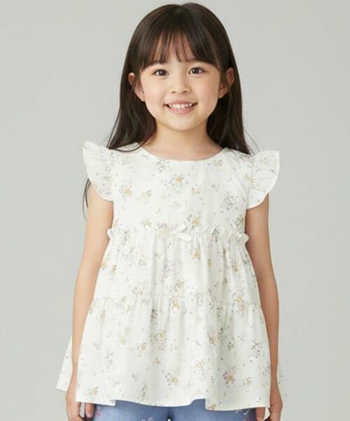 Pupil House / ピューピルハウス その他トップス | 花柄チュニック（アイボリー）