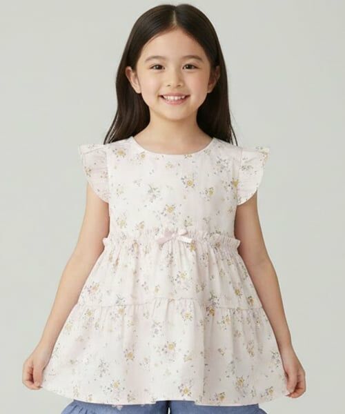 Pupil House / ピューピルハウス その他トップス | 花柄チュニック（ライト ピンク）