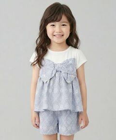 Pupil House / ピューピルハウス Tシャツ | ギンガムチェック刺しゅうレースセットアップ