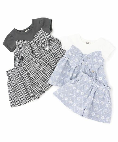 Pupil House / ピューピルハウス Tシャツ | ギンガムチェック刺しゅうレースセットアップ | 詳細11