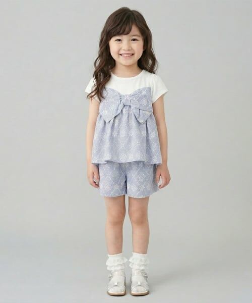 Pupil House / ピューピルハウス Tシャツ | ギンガムチェック刺しゅうレースセットアップ | 詳細14