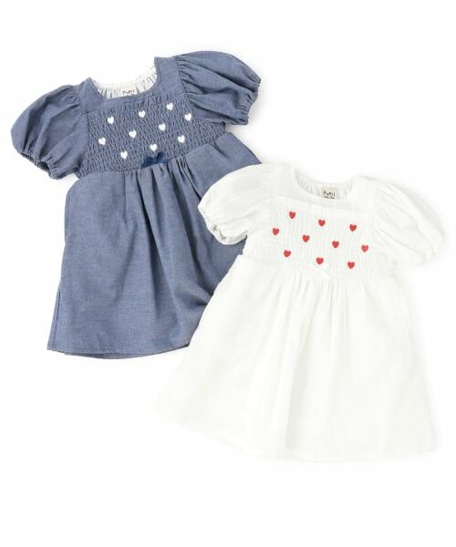 Pupil House / ピューピルハウス ミニ丈・ひざ丈ワンピース | 胸ハート刺しゅうワンピース | 詳細9