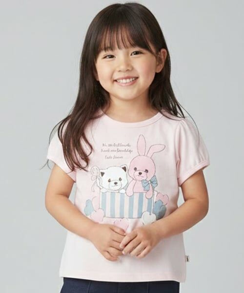 Pupil House / ピューピルハウス Tシャツ | 【990★ITEM】ねこ・うさぎガーリーアソートTシャツ（ライト ピンク）