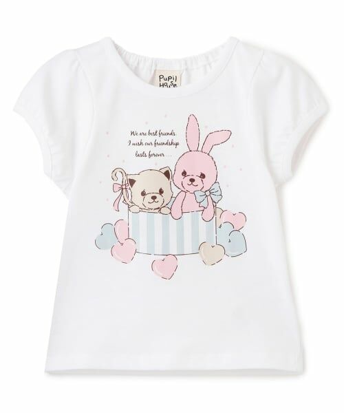 Pupil House / ピューピルハウス Tシャツ | 【990★ITEM】ねこ・うさぎガーリーアソートTシャツ | 詳細8