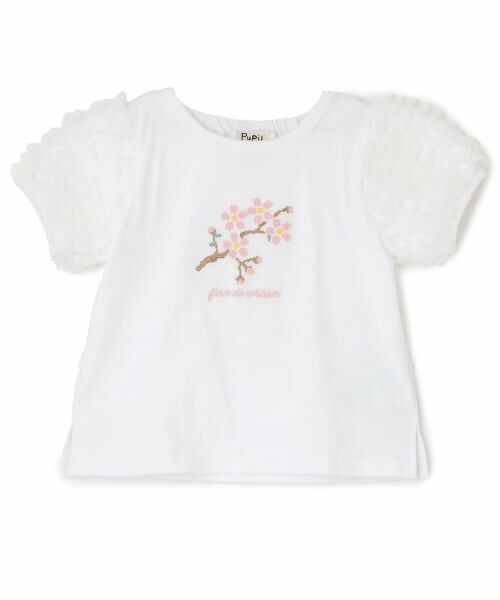 Pupil House / ピューピルハウス Tシャツ | サクラ肩フリル半袖Tシャツ | 詳細6