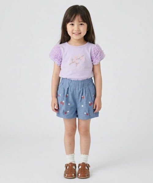 Pupil House / ピューピルハウス Tシャツ | サクラ肩フリル半袖Tシャツ | 詳細13