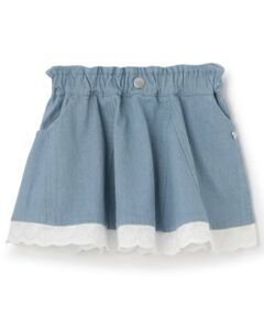 Pupil House / ピューピルハウス ミニ・ひざ丈スカート | 裾レースデニムスカート