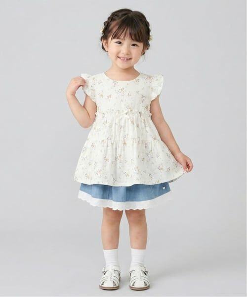 Pupil House / ピューピルハウス ミニ・ひざ丈スカート | 裾レースデニムスカート | 詳細11