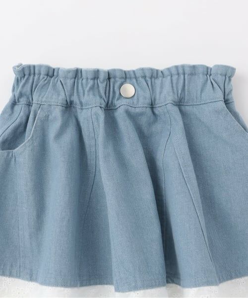 Pupil House / ピューピルハウス ミニ・ひざ丈スカート | 裾レースデニムスカート | 詳細2