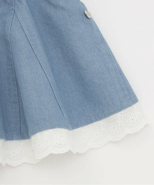 Pupil House / ピューピルハウス ミニ・ひざ丈スカート | 裾レースデニムスカート | 詳細5