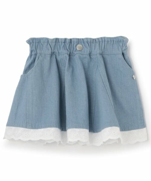Pupil House / ピューピルハウス ミニ・ひざ丈スカート | 裾レースデニムスカート | 詳細8