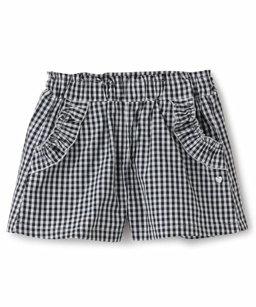 Pupil House / ピューピルハウス ショート・ハーフ・半端丈パンツ | フリルポケットキュロット（黒）