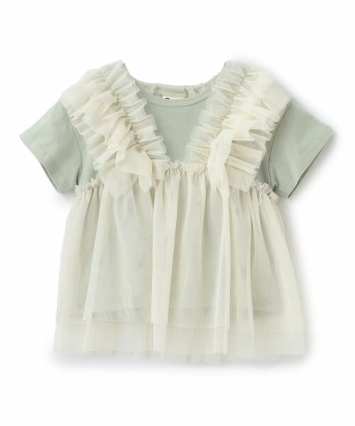 Pupil House / ピューピルハウス Tシャツ | チュールビスチェドッキングTシャツ | 詳細8