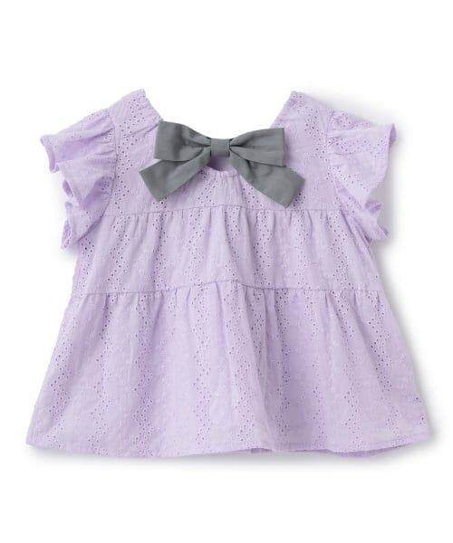 Pupil House / ピューピルハウス その他トップス | バイカラーリボンチュニック | 詳細1