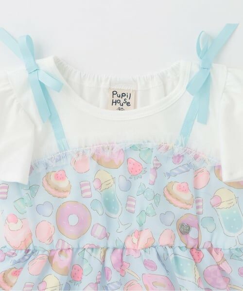 Pupil House / ピューピルハウス ミニ丈・ひざ丈ワンピース | オリジナルプリントシフォンワンピース | 詳細2