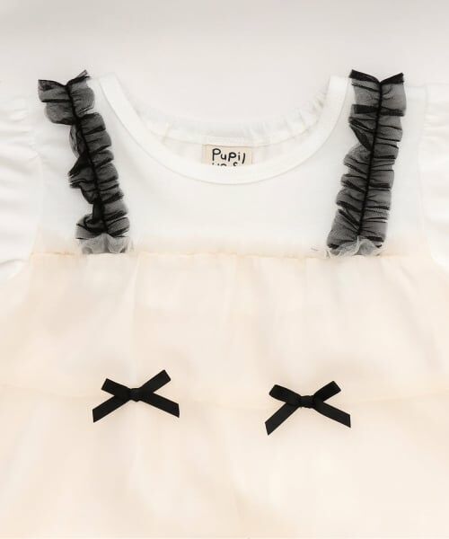 Pupil House / ピューピルハウス ミニ丈・ひざ丈ワンピース | リボンいっぱいドッキングワンピース | 詳細2