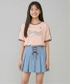 Pupil House / ピューピルハウス ミニ・ひざ丈スカート | 【milky coast】レースアッププリーツデニムスカート