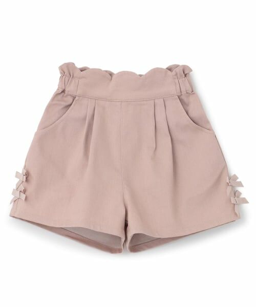 Pupil House / ピューピルハウス ショート・ハーフ・半端丈パンツ | ウエストスカラップショートパンツ（ピンク）