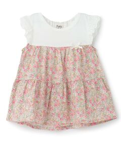 小花柄ドッキングチュニック