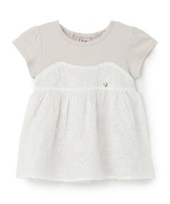 Pupil House / ピューピルハウス その他トップス | フラワー刺しゅうドッキングチュニック