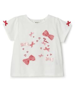 Pupil House / ピューピルハウス Tシャツ | リボンアソートハート刺しゅうTシャツ