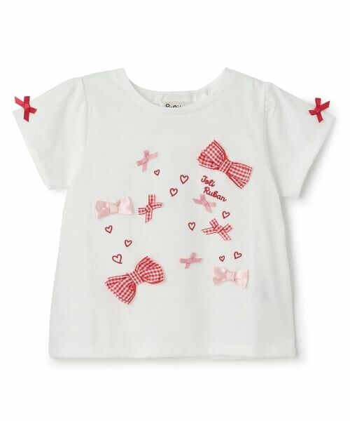 Pupil House / ピューピルハウス Tシャツ | リボンいっぱいTシャツ（オフ ホワイト）