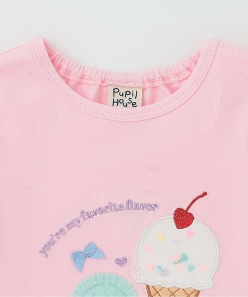 Pupil House / ピューピルハウス Tシャツ | 袖チュールアイスモチーフTシャツ | 詳細2